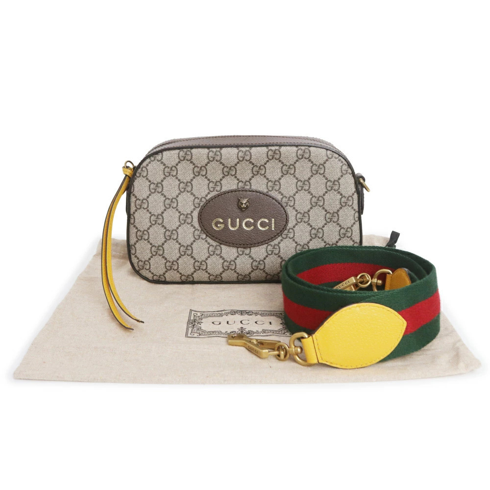 Gucci Ebony Bag Supreme Head Beige Shoulder GG Neo Yellow Crossbody Tiger Brown